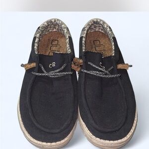 Hey Dude Black and Tan Loafers
